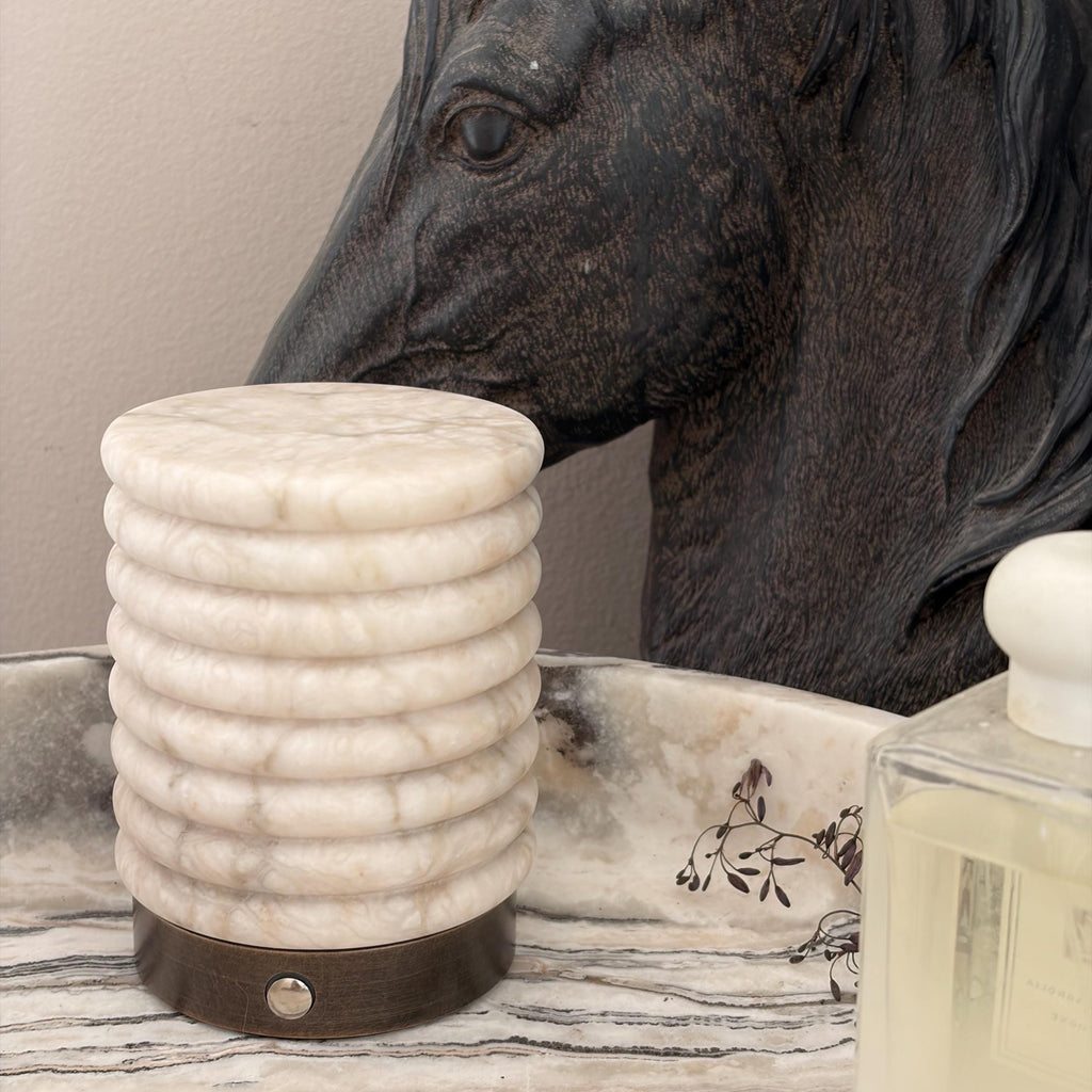 Portable Alabaster Lamp – Cordless Night Light 10.5cm