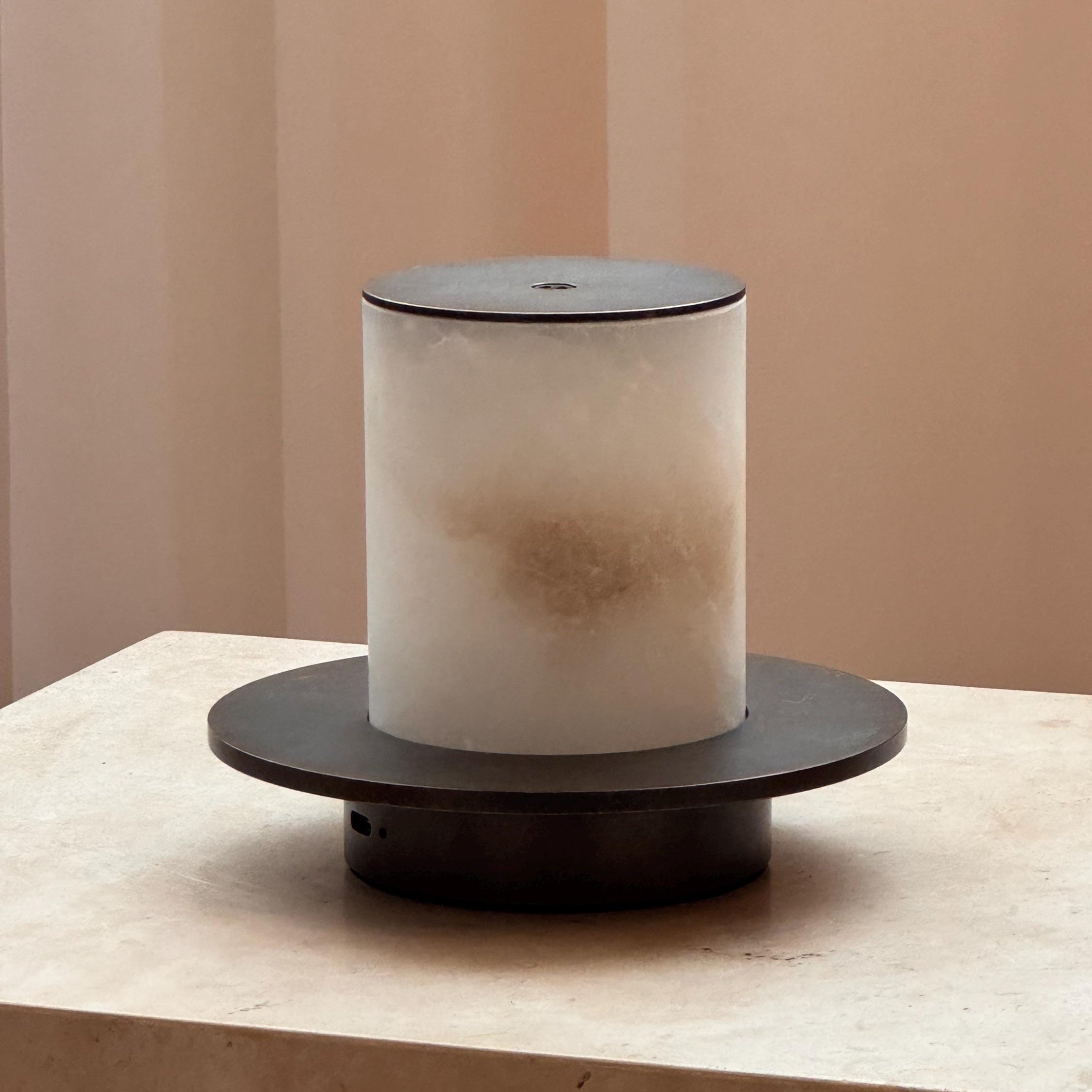 Portable Alabaster Cylinder Lamp – Cordless Night Light